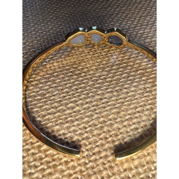 3 Stone Gold Plated Cuff Bracelet--Handmade Custom from Etsy - Picture 10 of 11